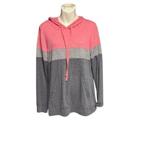 Women's Pink and Gray Hoodie top size small no brand